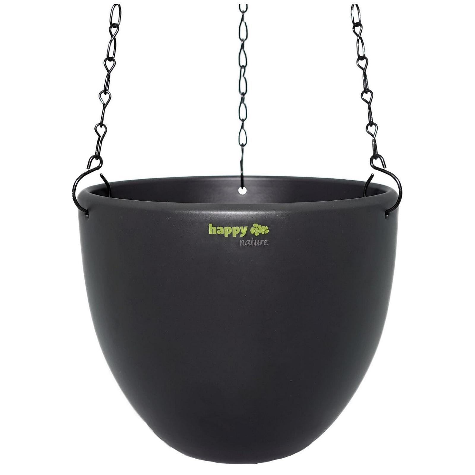 Підвісний кошик happy nature Venus 13/12 Набір з 4 предметів Керамічний для гідропоніки Діаметр 17.5 см Висота 15 см Антрацит, фото №3
