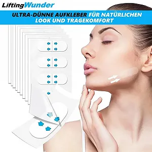 Стрічки для підтяжки обличчя LiftingWunder, невидима підтяжка обличчя, наліпки, 60 штук в упаковці synthetic.ua - Фото 1