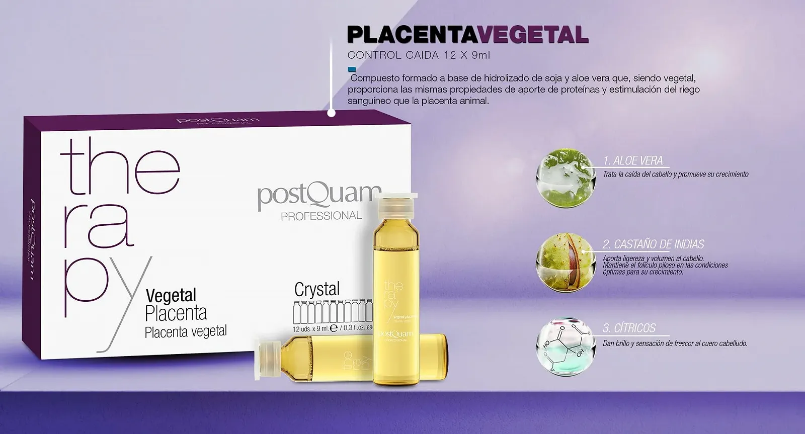 Засіб від випадіння волосся PostQuam, набір: 12 ампул Placenta Vegetal 9 мл + шампунь проти випадіння волосся 500 мл, фото №3 Засіб від випадіння волосся PostQuam, набір: 12 ампул Placenta Vegetal 9 мл + шампунь проти випадіння волосся 500 мл, фото №3