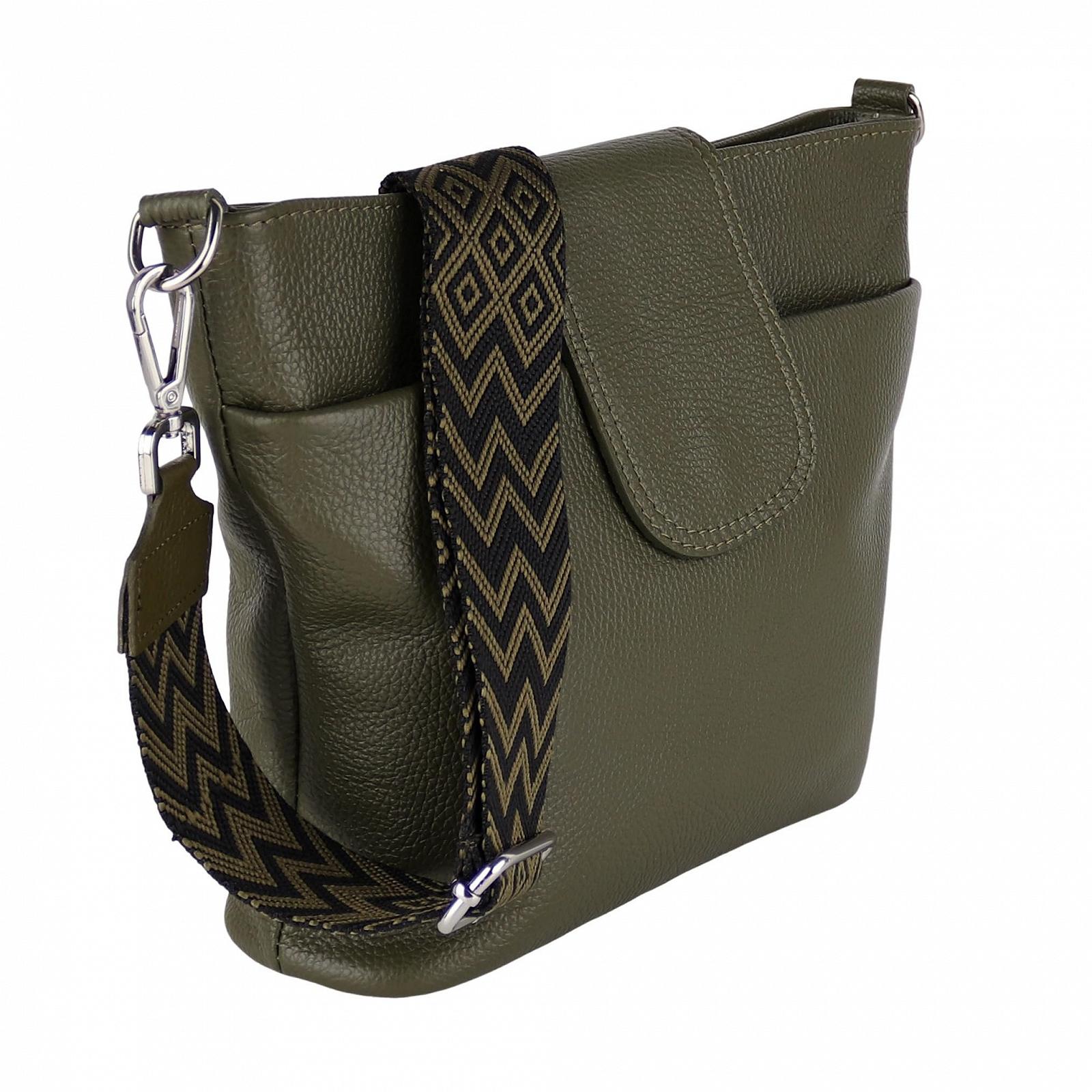 Сумка женская MIRROSI, натуральная кожа, сделано в Италии, стиль бохо, 30 x 24.50 x 9 см (Ш x В x T), много места для хранения, фото №2