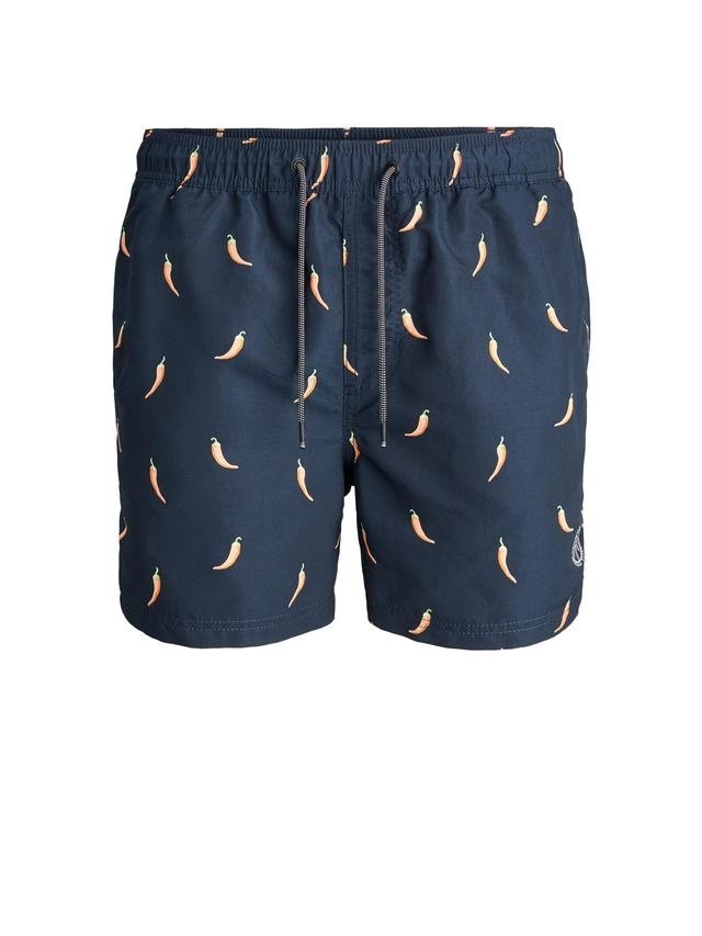 Шорти для плавання JJIBALI JJSWIMSHORTS AKM FUNNY FOOD 12184800 Navy Blazer Jack&Jones Темно-синій M, фото №1