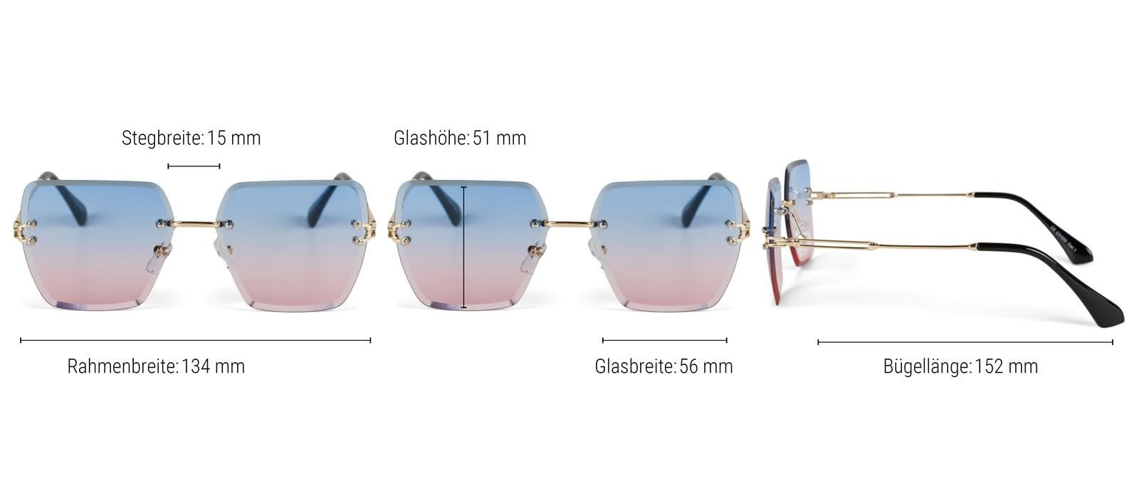 Сонцезахисні окуляри Без оправи styleBREAKER 09020124 Прямокутні лінзи з тонуванням, фото №6