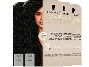Крем-фарба Schwarzkopf Creme Supreme 1-0 Глибокий Чорний (4 x 182 мл) - Фото 1