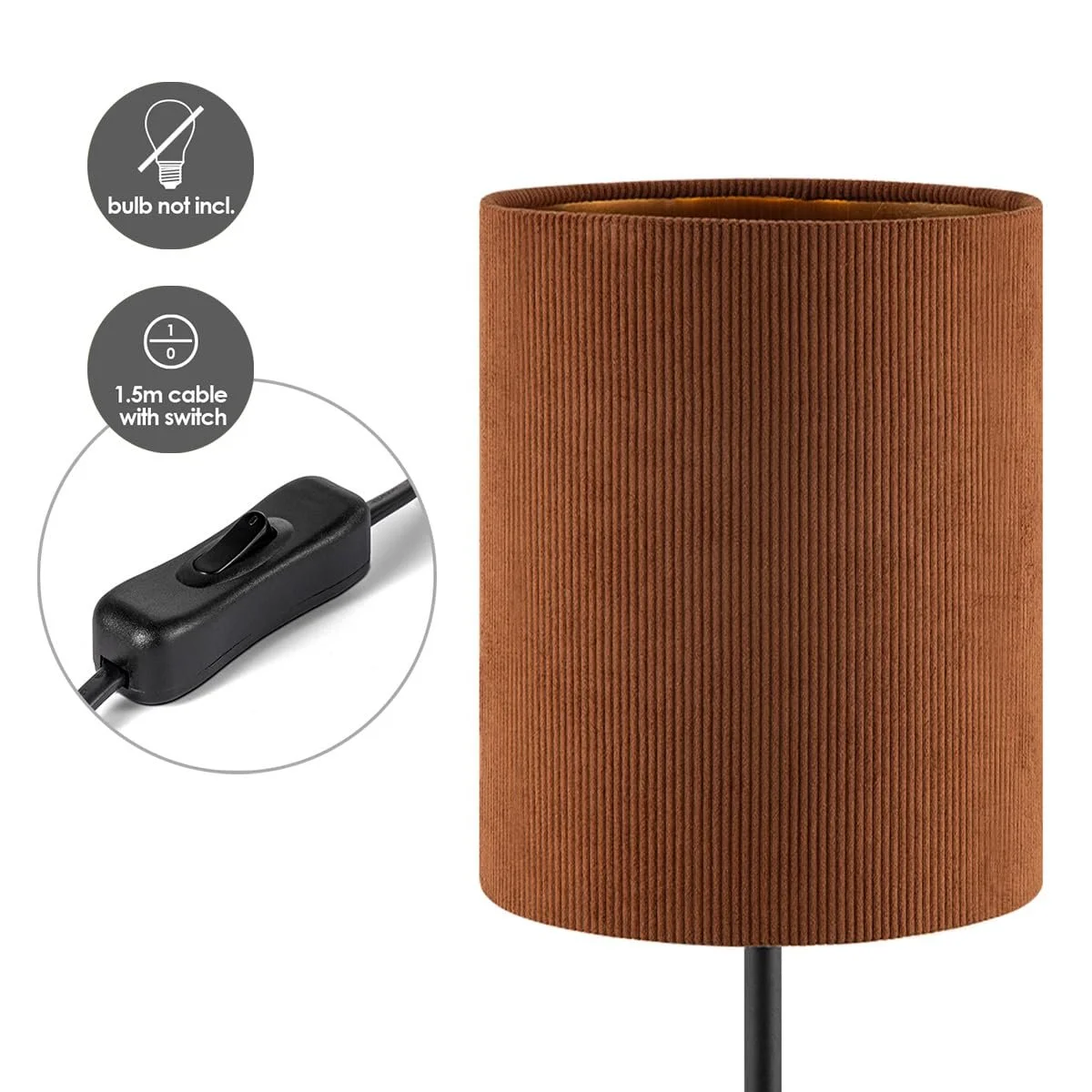 Настільна лампа Home Sweet Home Scandinavian E27 20 x 40 см Brown, фото №4