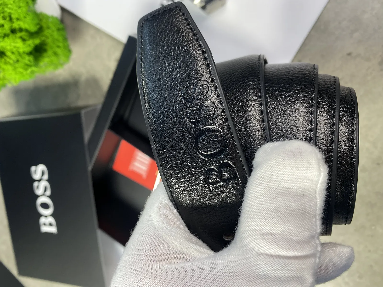 Подарочный набор с кожаным ремнем Boss с двумя сменными пряжками Босс, фото №10