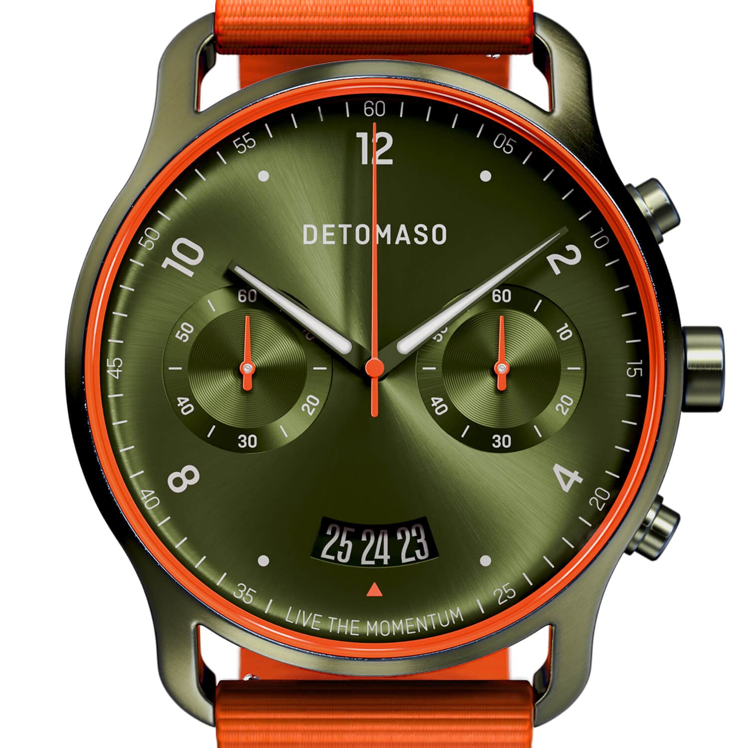Часы DeTomaso Sorpassso Velocita Мужские Аналоговые Кварцевые Нейлоновый Ремешок Оранжевый, Зеленый, винтажный, фото №4 Часы DeTomaso Sorpassso Velocita Мужские Аналоговые Кварцевые Нейлоновый Ремешок Оранжевый, Зеленый, винтажный, фото №4