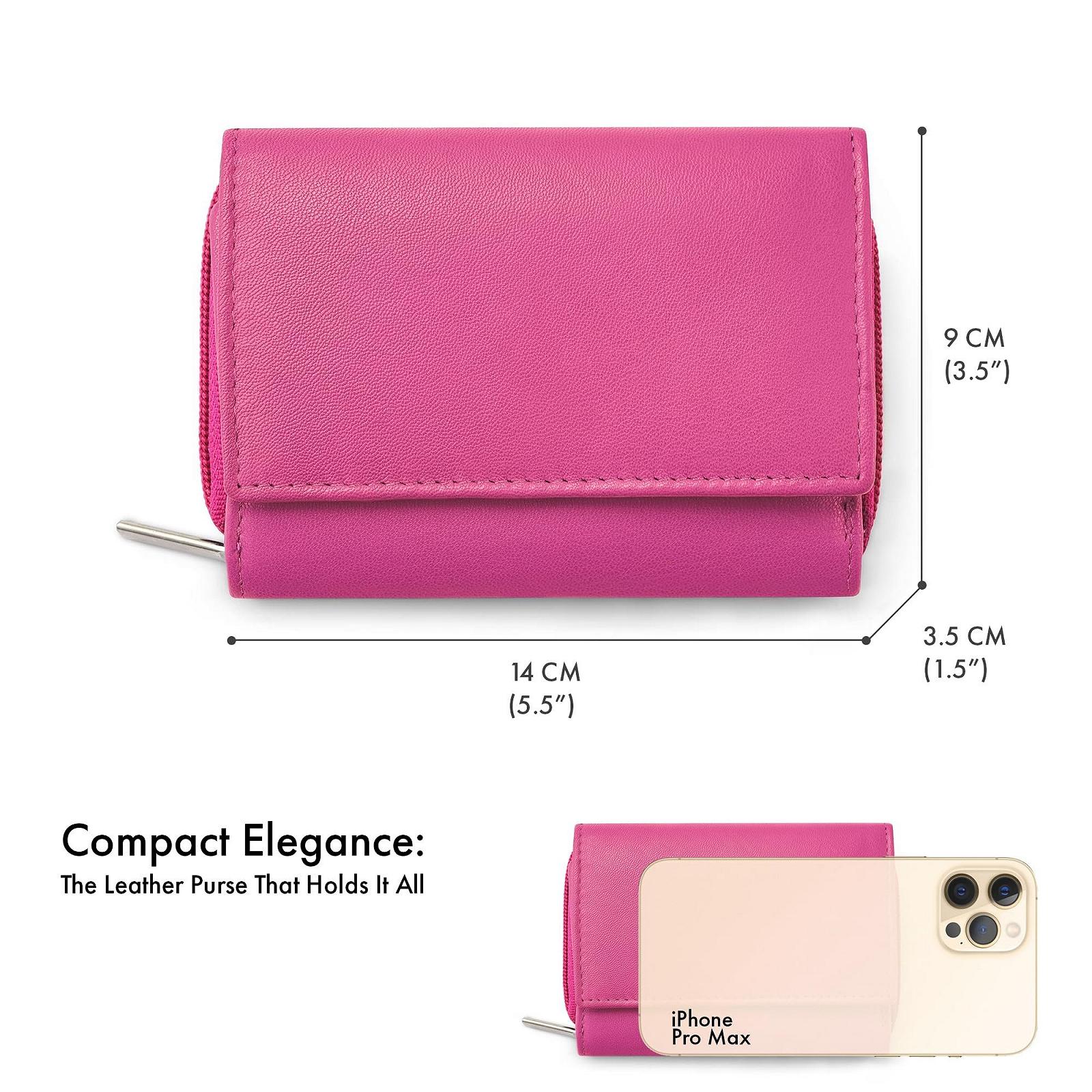 Кошелек Woodland Leather Маленький Женский, Натуральная Кожа, RFID Защита, Отделение для Монет, Окошко для ID, Розовый, S, фото №3