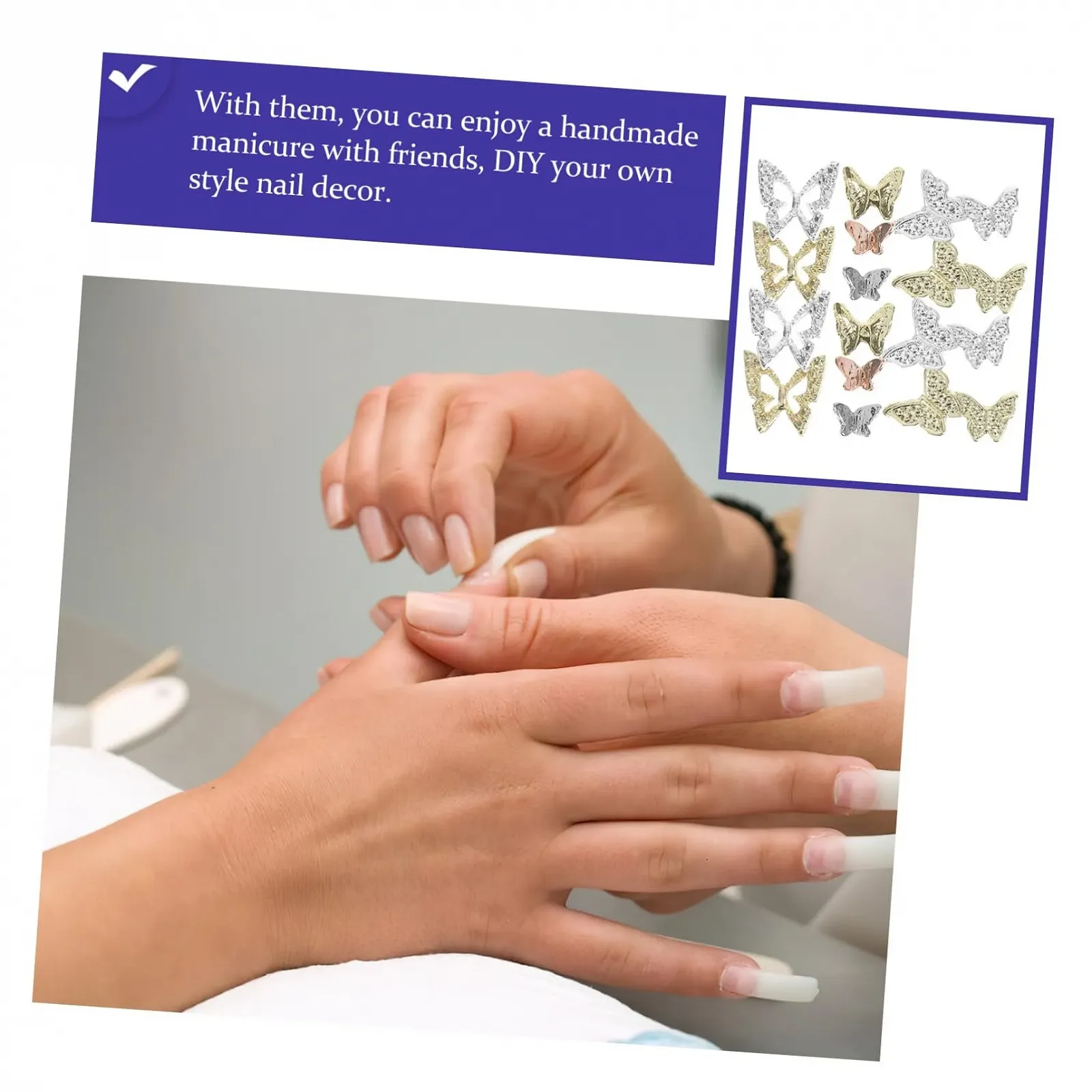 Украшения для ногтей Mikinona Бабочки 40 шт., фото №5