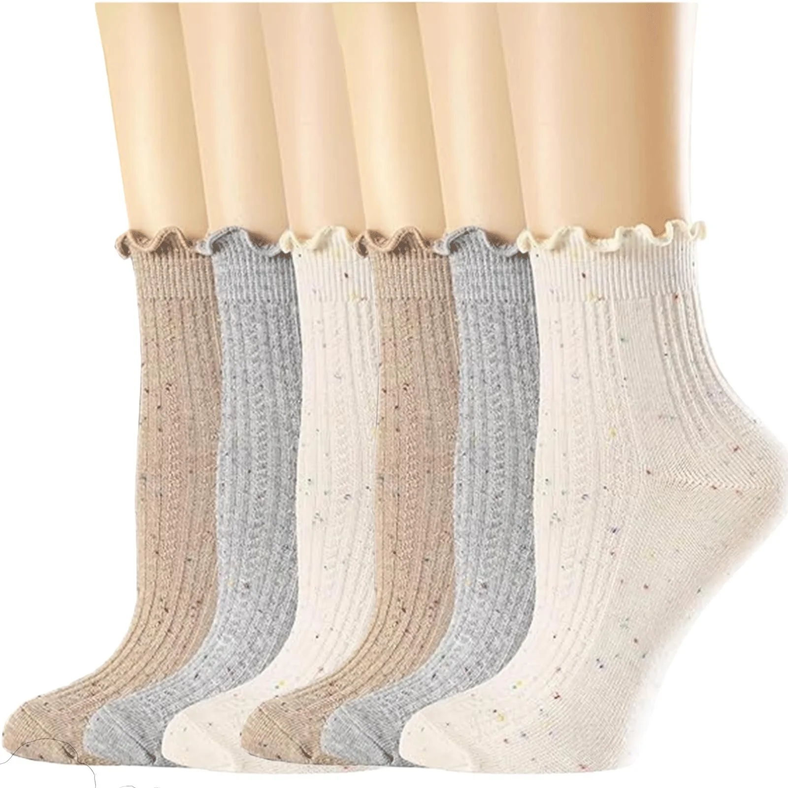 Шкарпетки з рюшами (4 пари) Жіночі 36-42 В'язані, фото №1 Шкарпетки з рюшами (4 пари) Жіночі 36-42 В'язані, фото №1