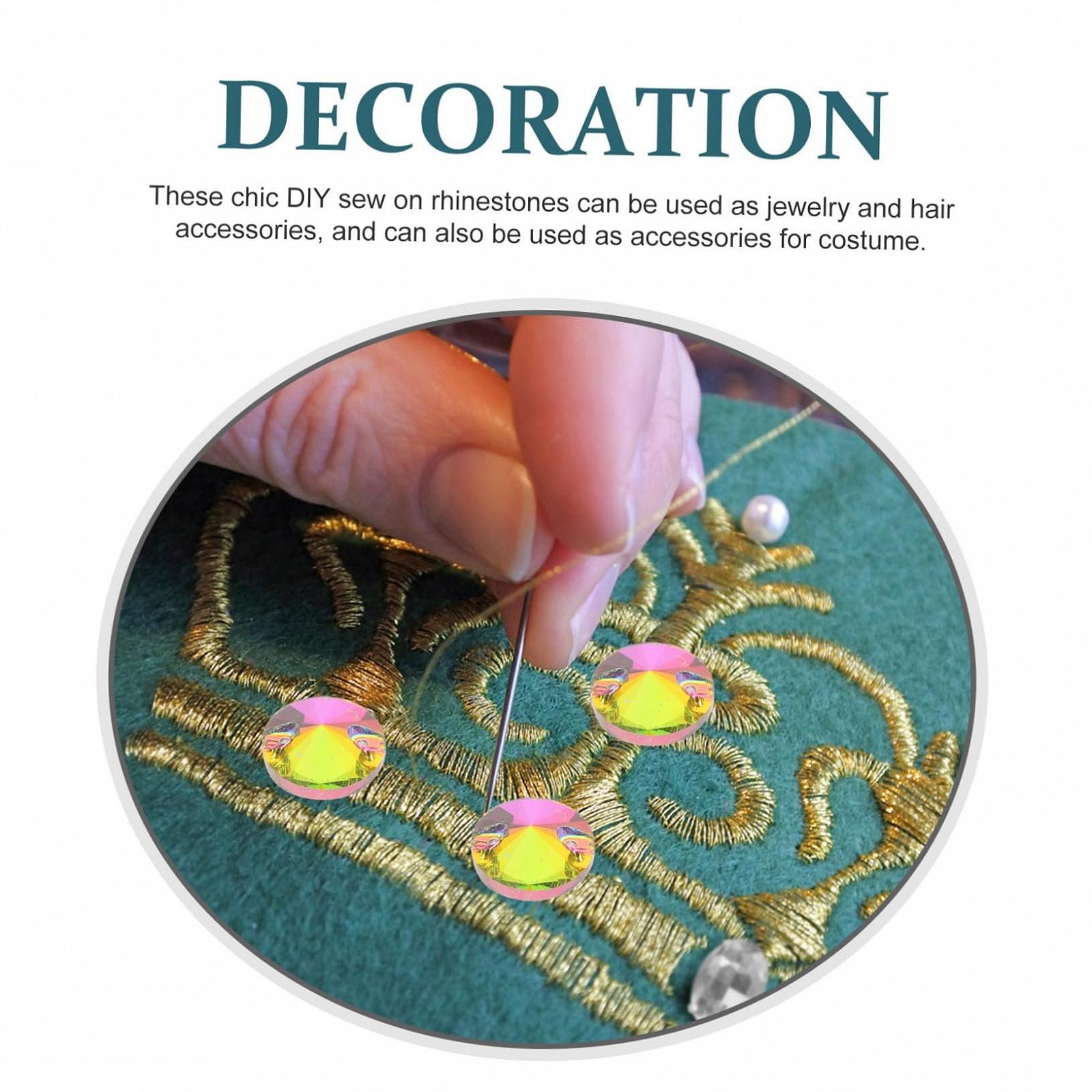 Стразы Круглые Стеклянные для декора одежды, 48st, для рукоделия, фото №5