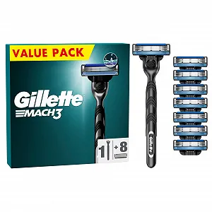 Бритва Gillette Mach3 с 8 сменными кассетами с тремя лезвиями - Фото 1