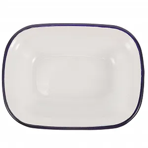 Форма для запекания OUNONA прямоугольная эмалированная с синим краем - Фото 1