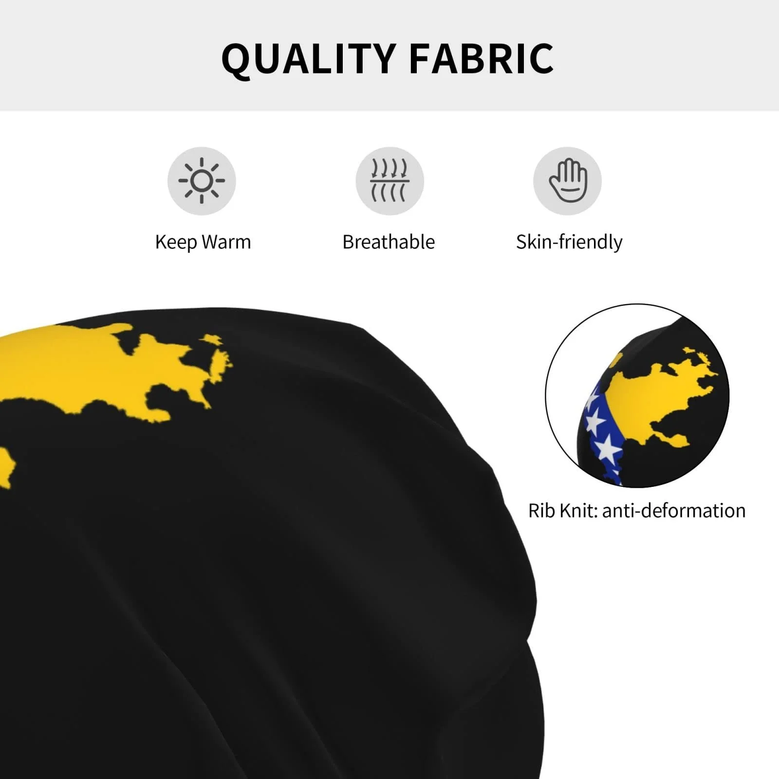 Шапка LOUJIN Osnian Flag Map Slouchy для хлопчиків та дівчаток-підлітків, тепла в'язана, один розмір, фото №6