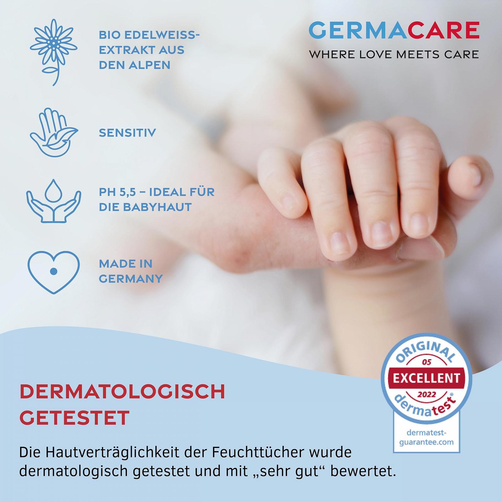 Дитячі серветки GermaCare, 60 шт. в упаковці - для ніжного очищення, фото №5