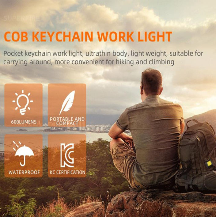 Фонарик мини универсальный аккумуляторный MX16 SuperFire 600 Lumen IP44, фото №8