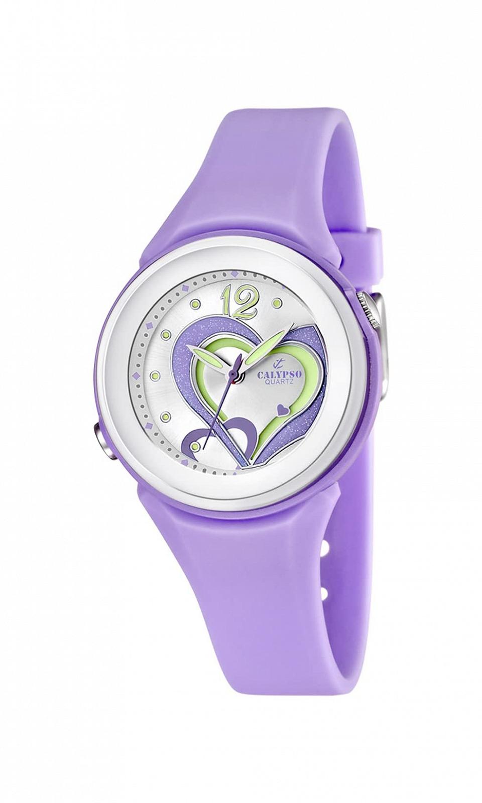 Часы Calypso Кварцевые Женские Серебристый Циферблат Фиолетовый Ремешок, фото №1 Часы Calypso Кварцевые Женские Серебристый Циферблат Фиолетовый Ремешок, фото №1