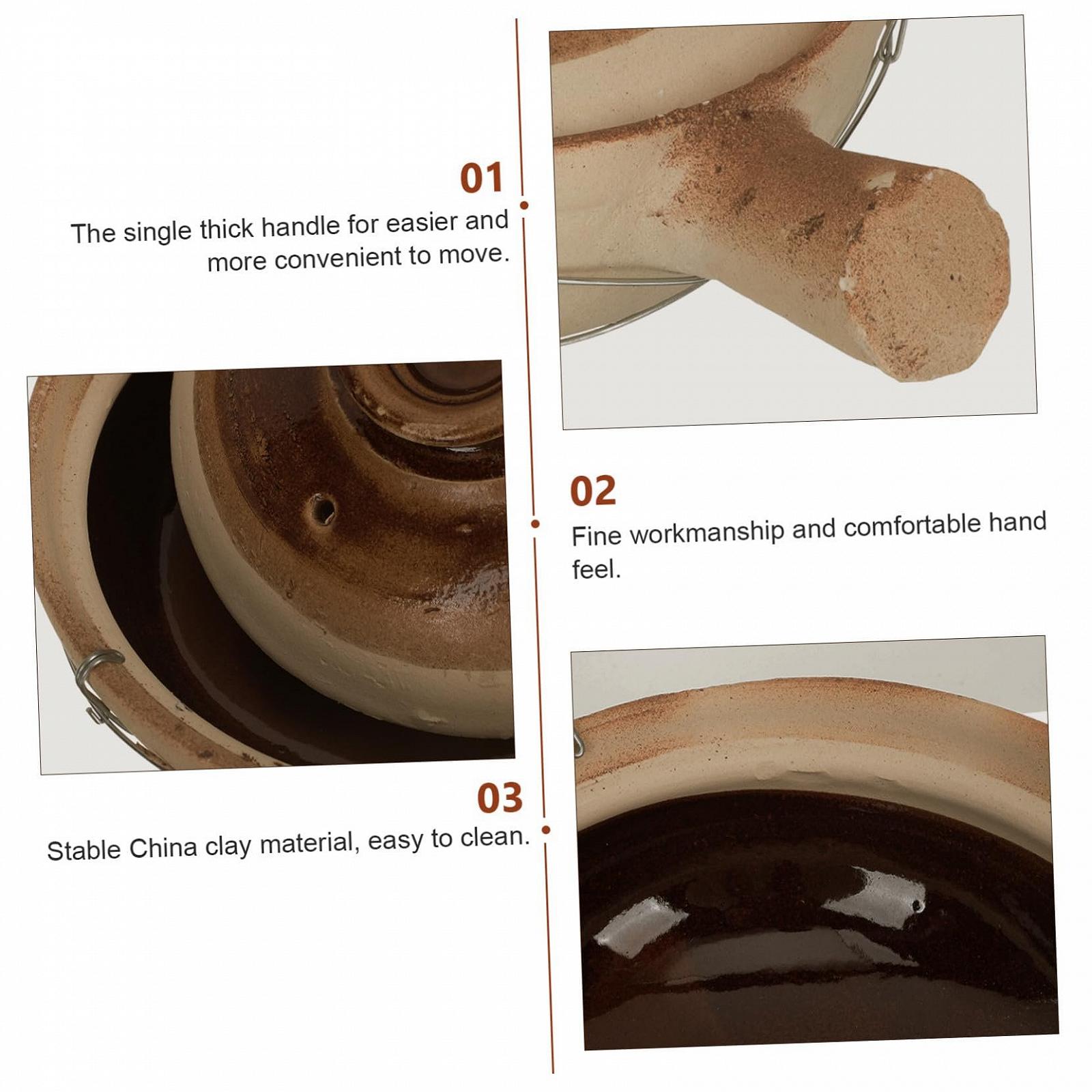 Горщик для приготування Cabilock Глиняний з ручкою Термостійкий, фото №7