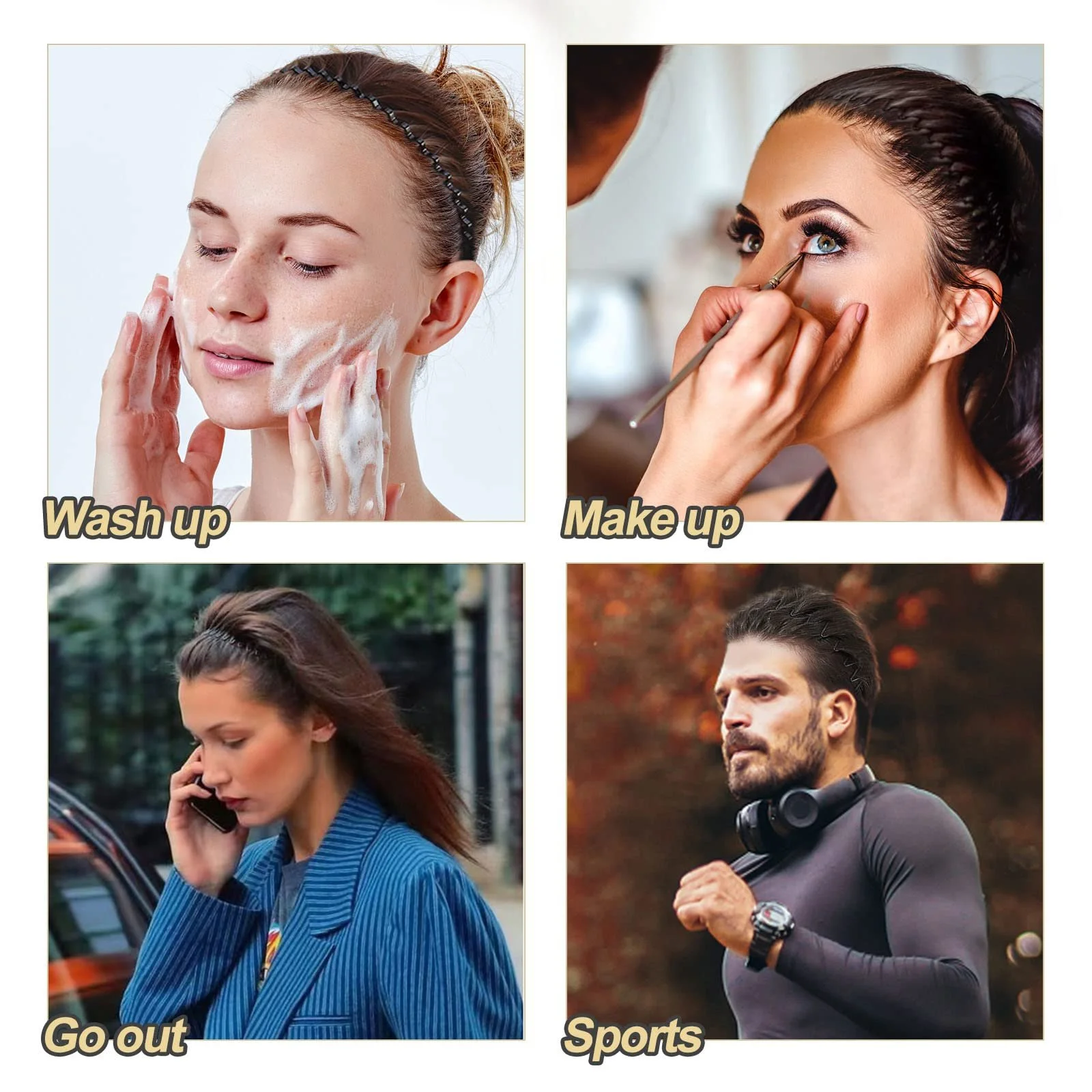 Набір металевих обручів для волосся 3 шт., фото №7