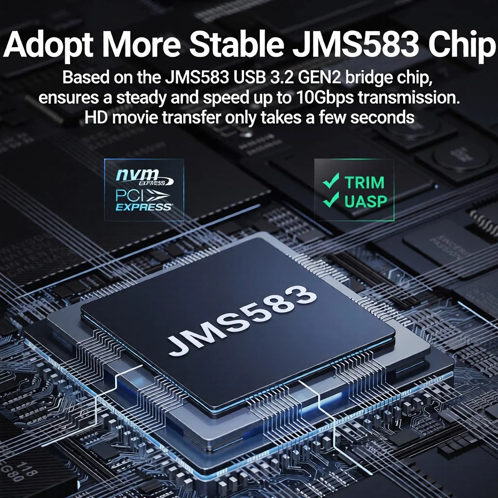 Зовнішній адаптер Onvian PH811S M.2 NVMe 2230 PCIe SSD to USB/USB-C 3.2 Silver, фото №5