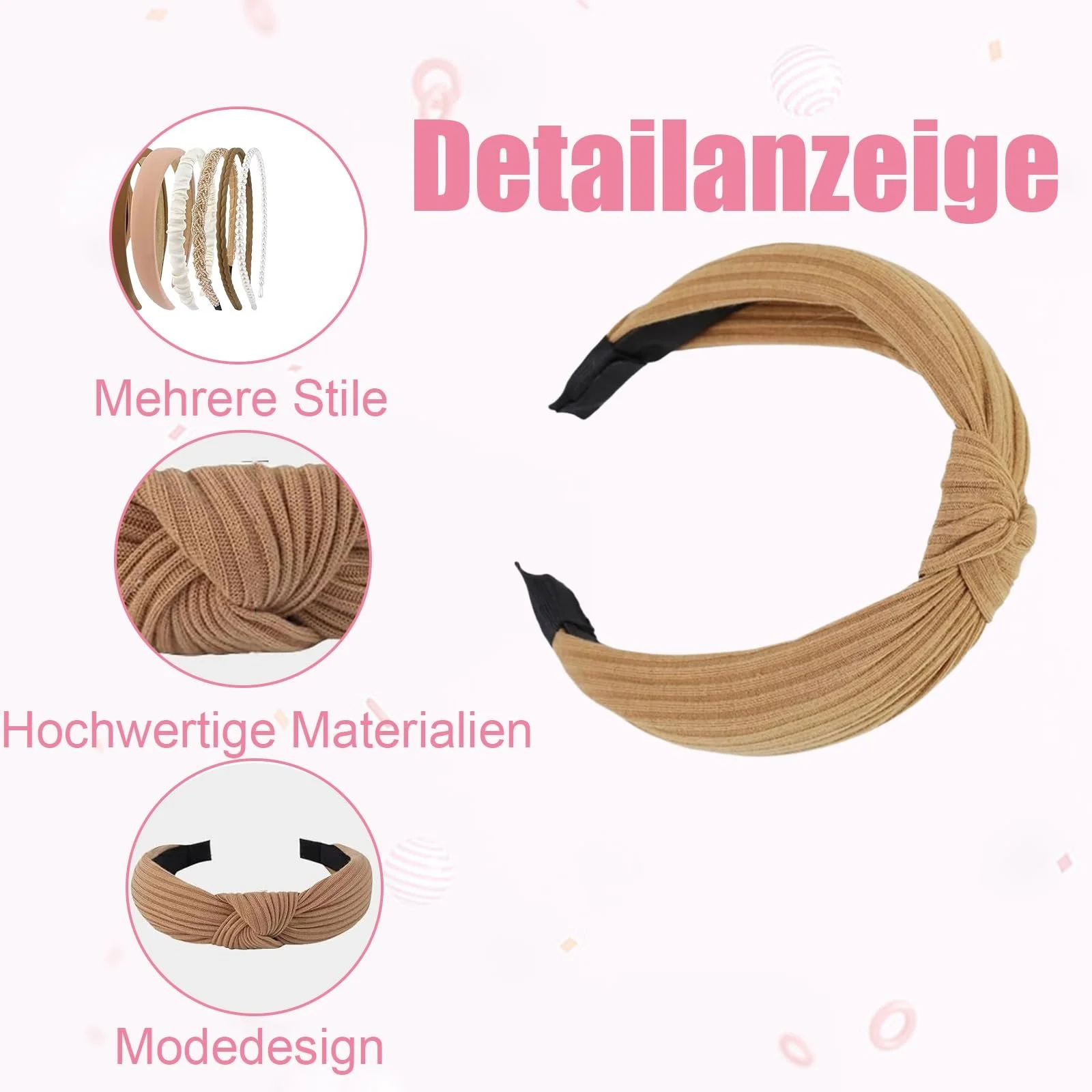 Набір з 7 обручів для волосся з кліпсами, фото №3