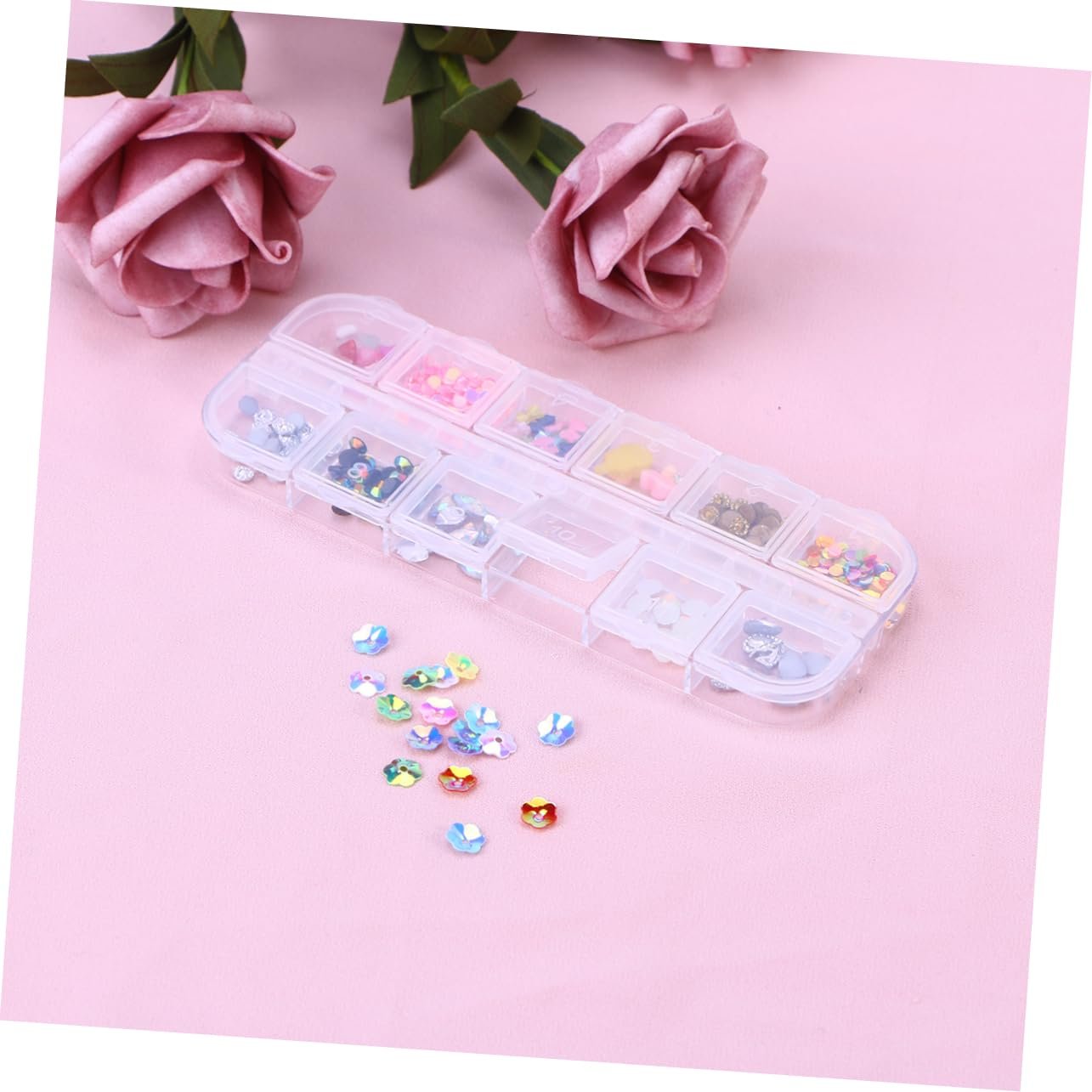 Набор для ногтей Healvian 4 шт. Блестящие заклепки для ногтей, искусственные жемчужины для ногтей, блестки для ногтей разных форм, фото №9