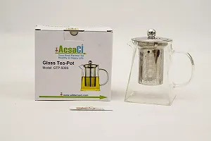 Чайник-заварник AddAcsaCi Premium стеклянный 500 мл Квадратная форма дна 304 нержавеющая сталь пищевая - Фото 1