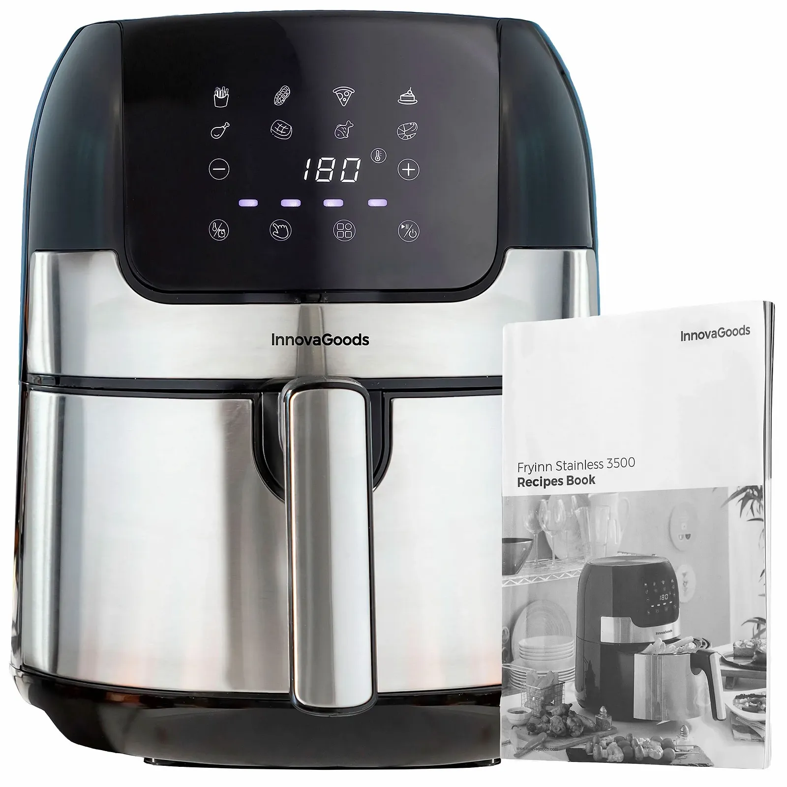 Мультипіч InnovaGoods Fryinn 3500 3.5 л Чорна/Нержавіюча сталь, фото №1 Мультипіч InnovaGoods Fryinn 3500 3.5 л Чорна/Нержавіюча сталь, фото №1