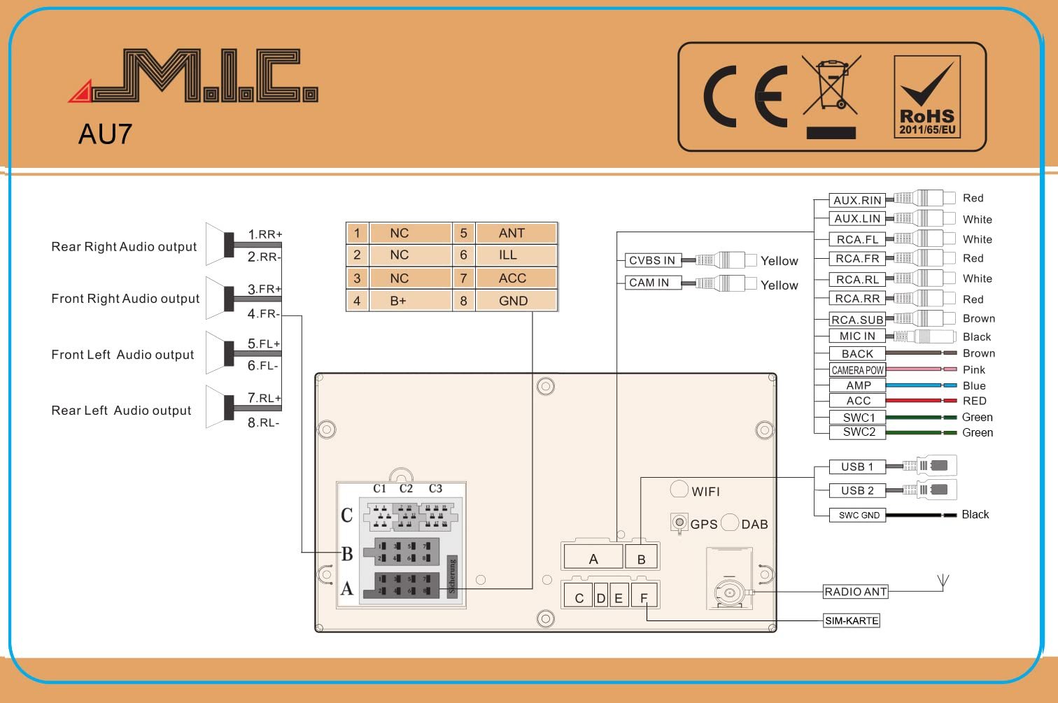 Мультимедиа M.I.C.-AU7 Универсальная 2-DIN, фото №8 Мультимедиа M.I.C.-AU7 Универсальная 2-DIN, фото №8