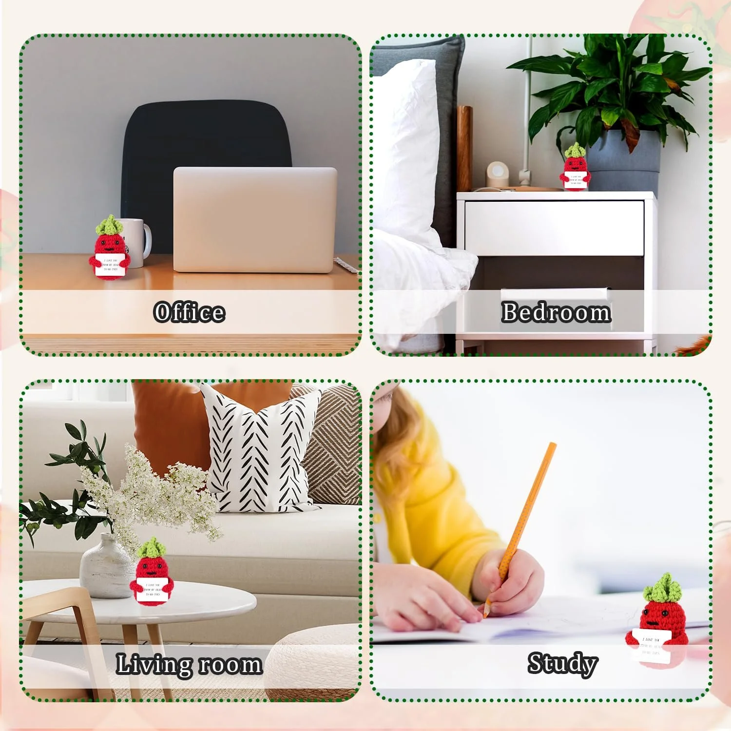 Кукла Вязаная Помидор Позитивный Карточка I Love You Красный 9 см, фото №6 Кукла Вязаная Помидор Позитивный Карточка I Love You Красный 9 см, фото №6