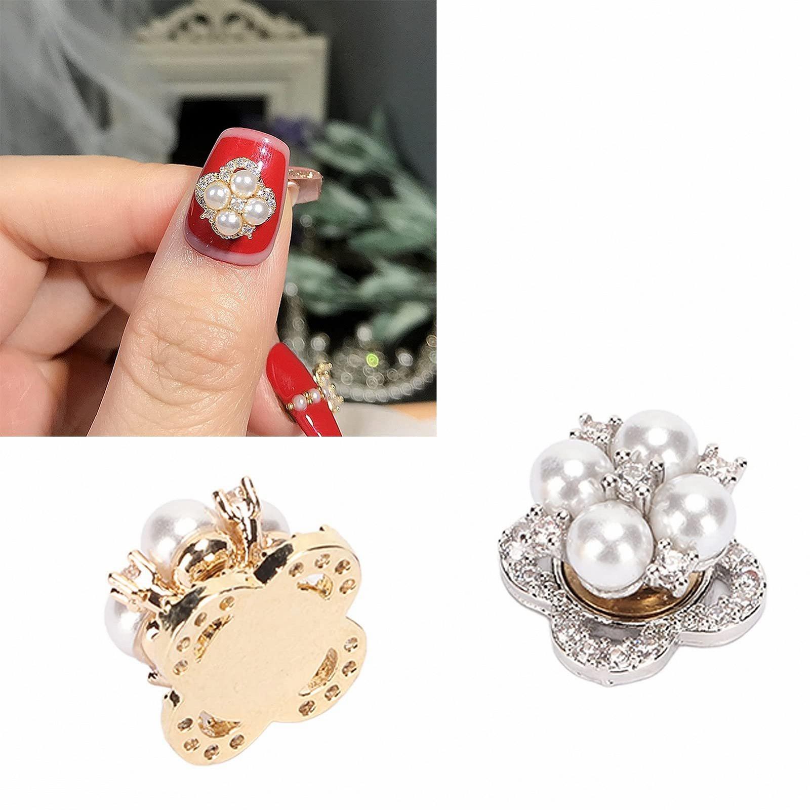 Сніжинки з намистинами (2 шт.) Прикраси для нігтів, фото №5