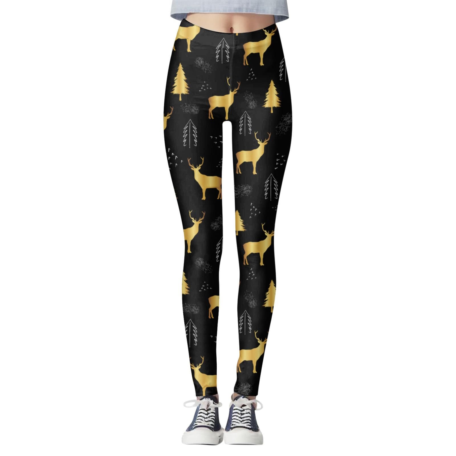 Легінси Термо Без сліду Різдвяний візерунок Великі Розміри Slim Fit, фото №1