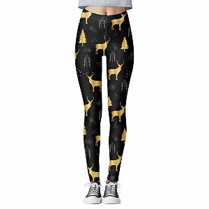 Леггинсы Термо Без следа Рождественский узор Большие Размеры Slim Fit - Фото 1