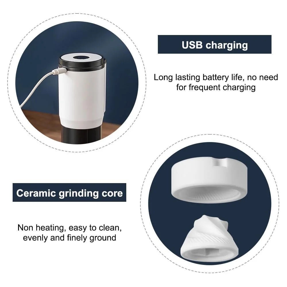 Електрична кавомолка Бездротова еспресо Регульована грубість USB-зарядка, фото №2 Електрична кавомолка Бездротова еспресо Регульована грубість USB-зарядка, фото №2