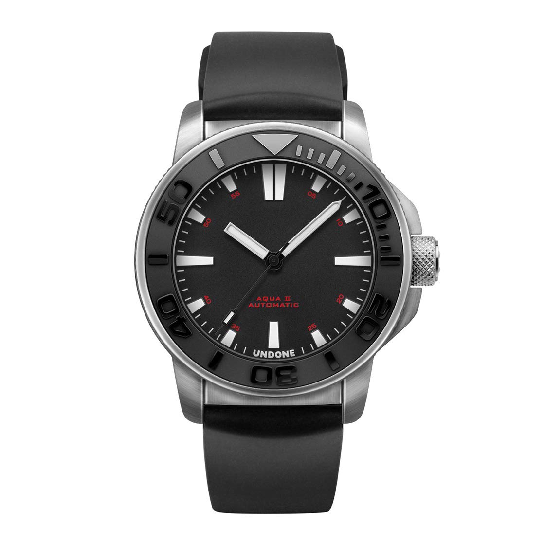 Годинник Undone Aqua 316L Steel Automatic Steel Чорний Силіконовий Submariner Сапфіровий Керамічний Дайвер, фото №1