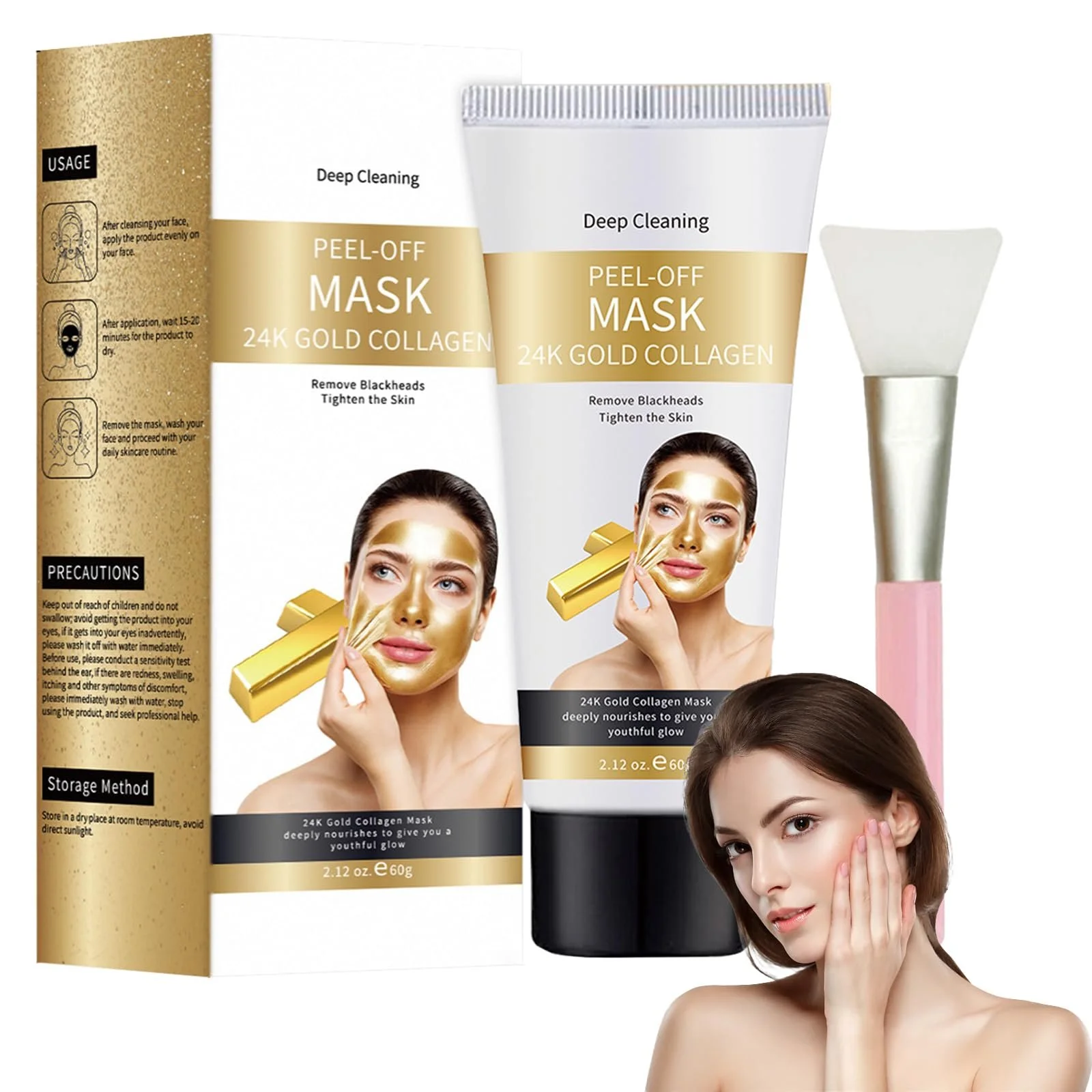 Маска для обличчя Eazerom 08 24K Gold, маска-плівка, проти зморшок, фото №1 Маска для обличчя Eazerom 08 24K Gold, маска-плівка, проти зморшок, фото №1