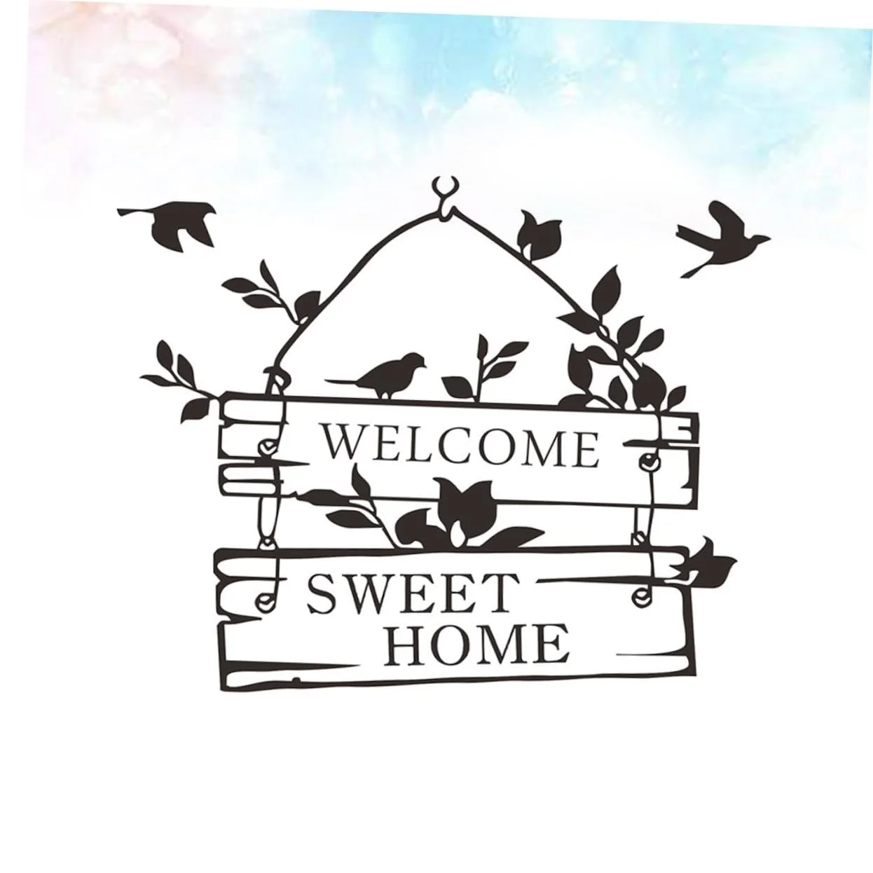 Наклейка на стену BESTYASH Welcome Home Самоклеящаяся ПВХ Съемная Экологичная Черная, фото №3