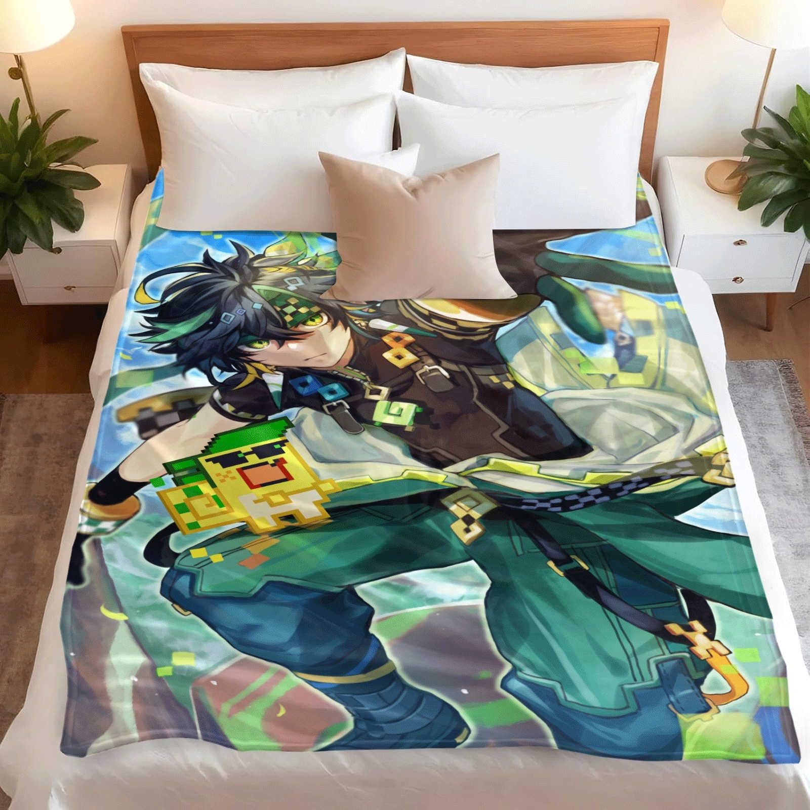 Покривало Xingbiyou Genshin Impact Kinich Fluffy, Покривало для дивану (150 x 200 см), фото №3 Покривало Xingbiyou Genshin Impact Kinich Fluffy, Покривало для дивану (150 x 200 см), фото №3