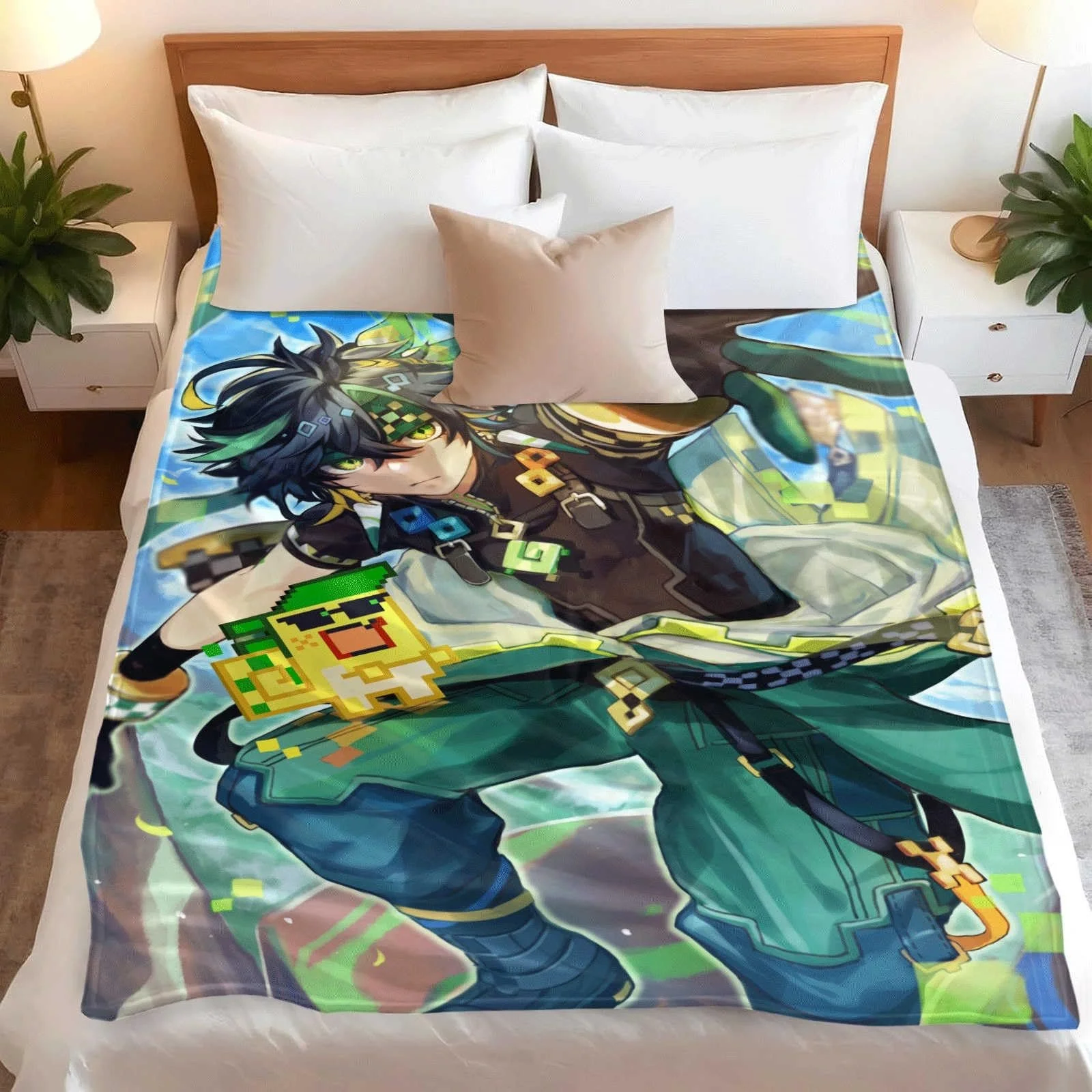 Одеяло Xingbiyou Genshin Impact Kinich Fluffy, одеяло для дивана (150 x 200 см), фото №3