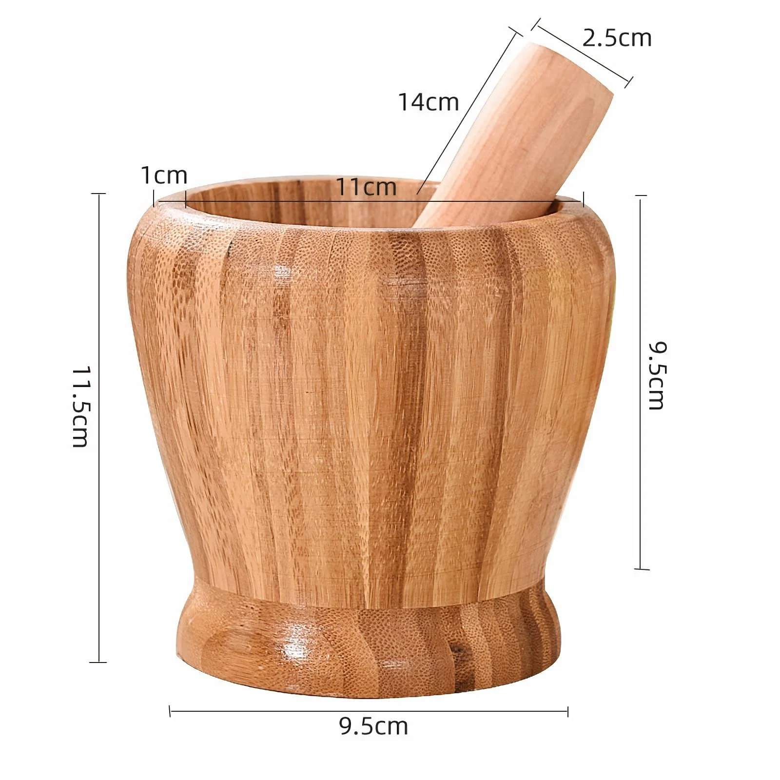 Ступка и пестик деревянные компактный размер для эффективного измельчения специй, чеснока, фото №5
