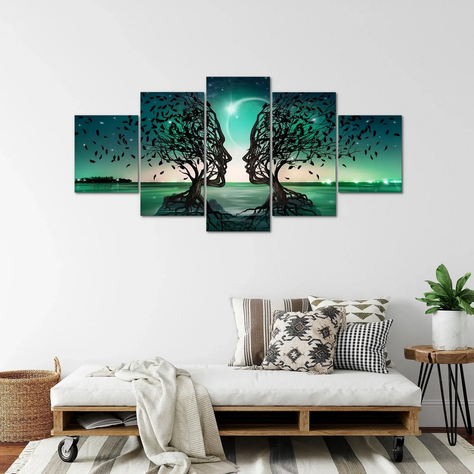 Картина на полотні Runa Art 044851a Абстрактне дерево 5 частин бірюзова, фото №4 Картина на полотні Runa Art 044851a Абстрактне дерево 5 частин бірюзова, фото №4