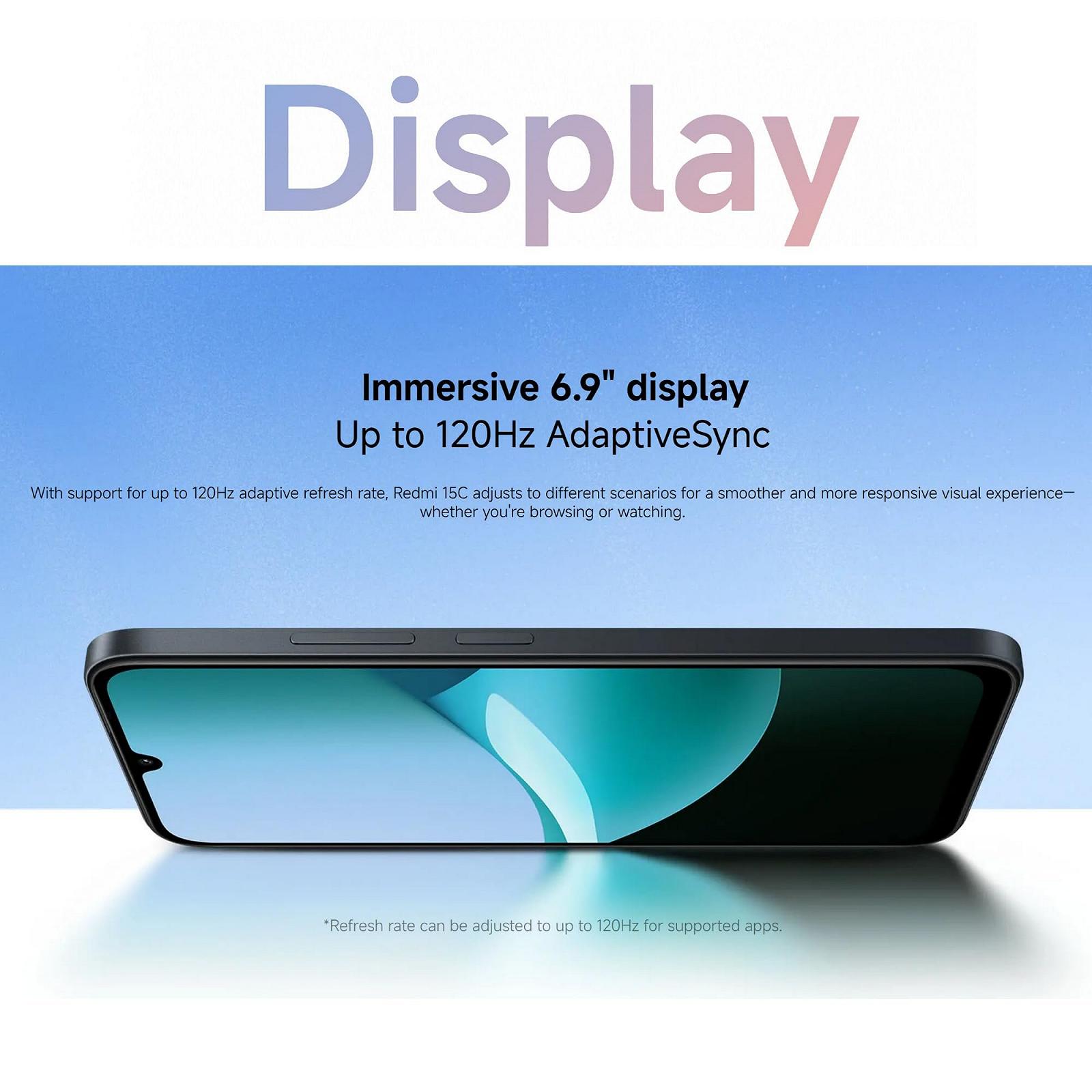 Смартфон Xiaomi Redmi 15C 4/256GB 6.9 дюйма 120Hz 50MP 6000mAh Blue Moonlight, фото №7