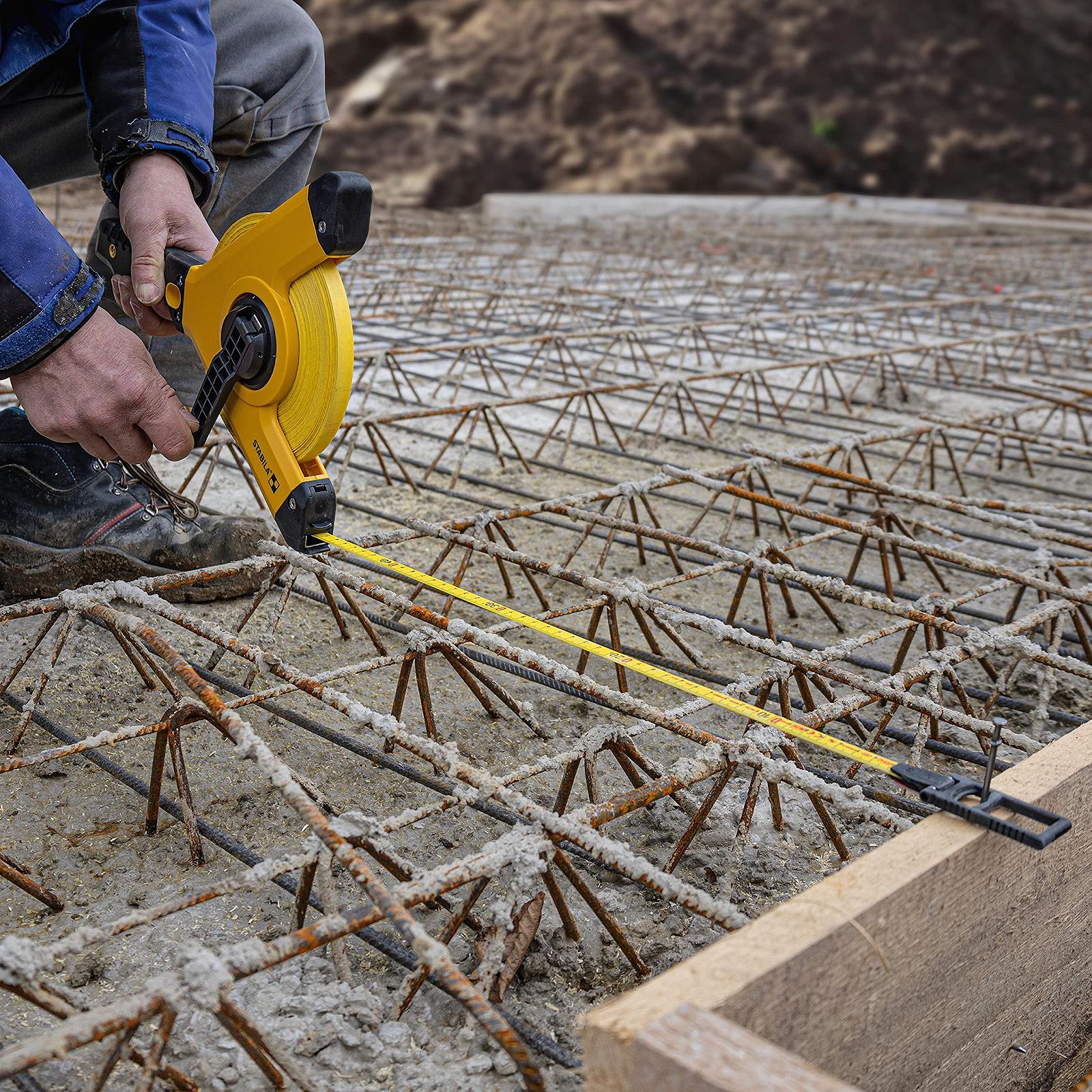 Рулетка в корпусі Stabila LBM 1000 STEEL, 50 м, чорний/жовтий, фото №6