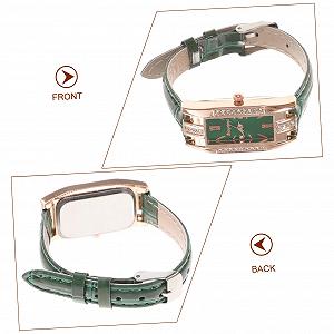 Часы женские кварцевые PartyKindom с римскими цифрами зеленые synthetic.ua - Фото 1