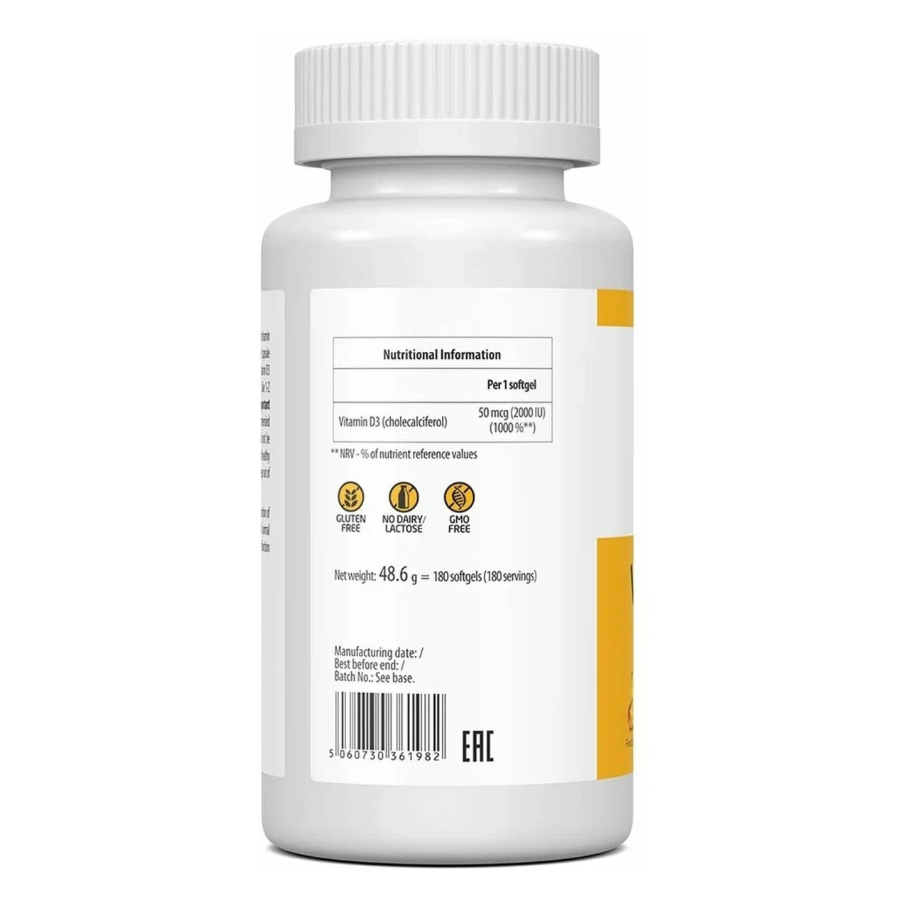Vitamin D3 600 IU 120 softgels, фото №2