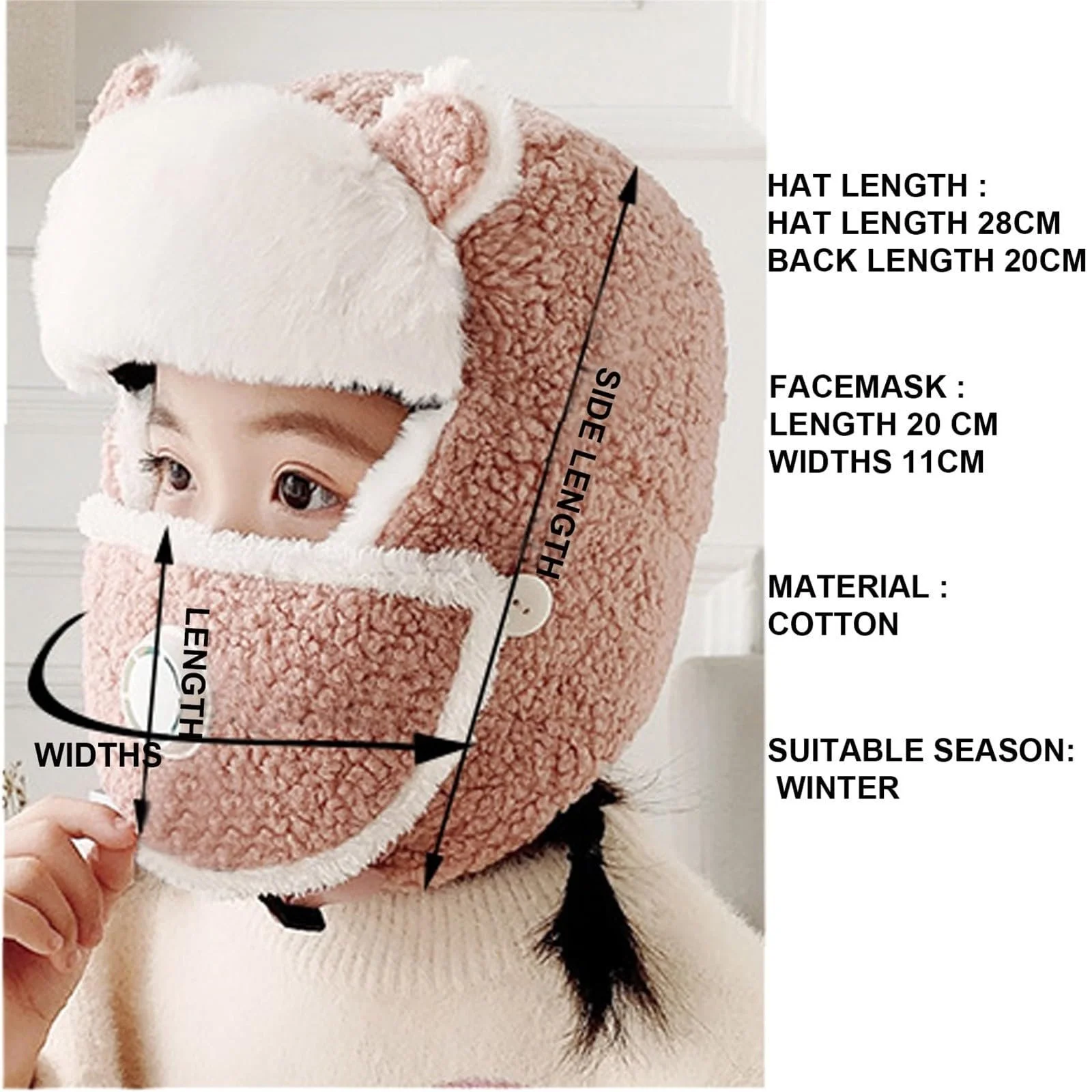 Шерстяная шапка UnoSheng Детская зимняя, фото №5