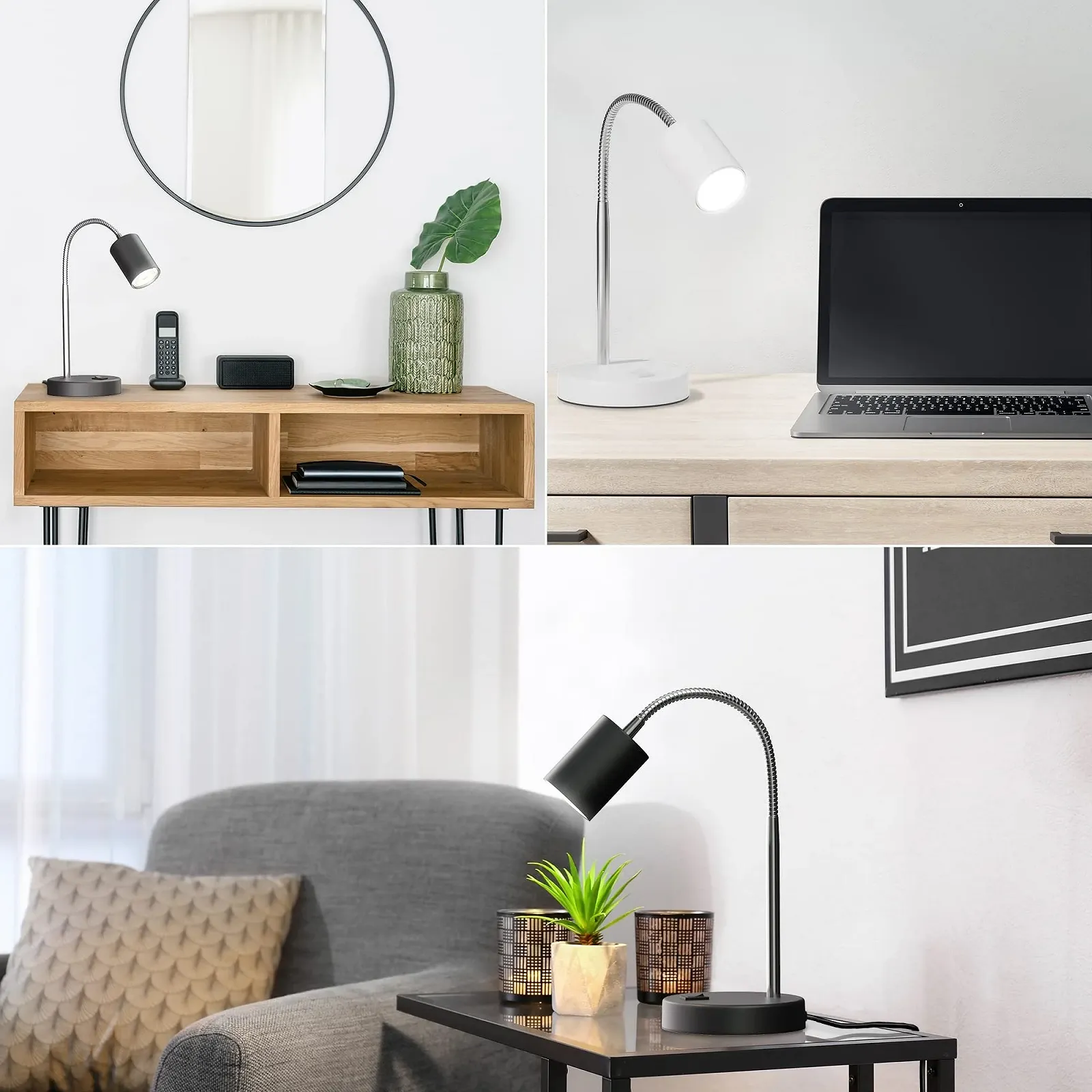 Настільна лампа ledscom.de Waika Гнучка ніжка Вимикач Чорна матова RGBW GU10 5.41 Вт 473 лм, фото №5