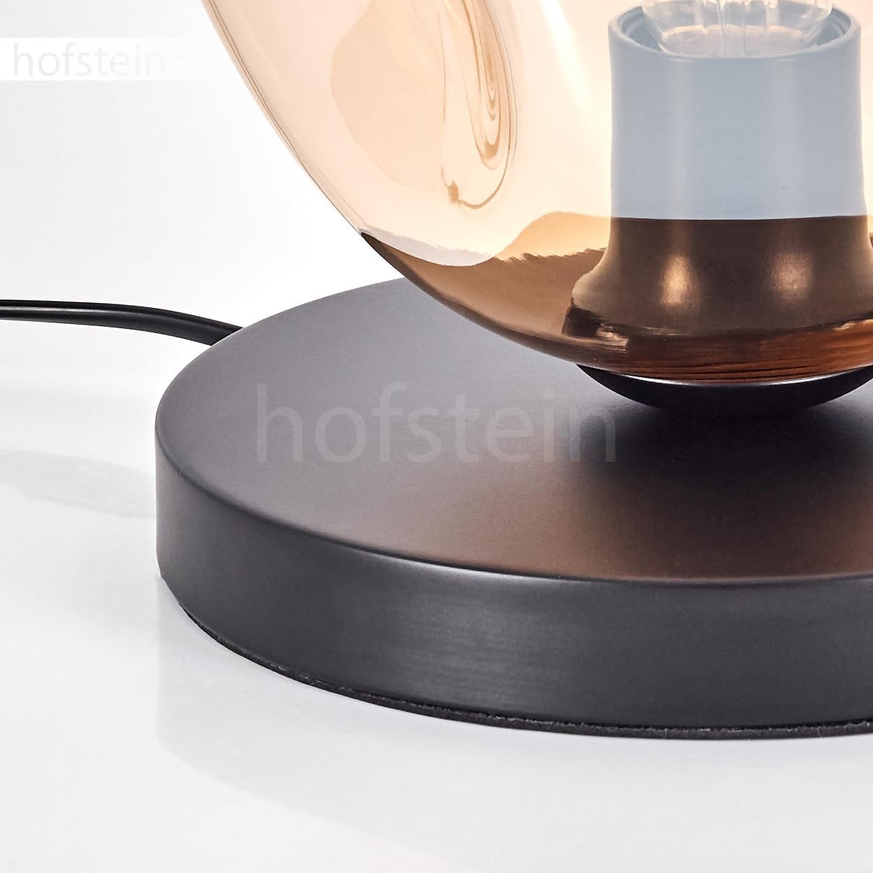 Настільна лампа Ripoll Metal/Glass Modern Retro / Vintage 20 см Black/Amber/Clear, фото №7