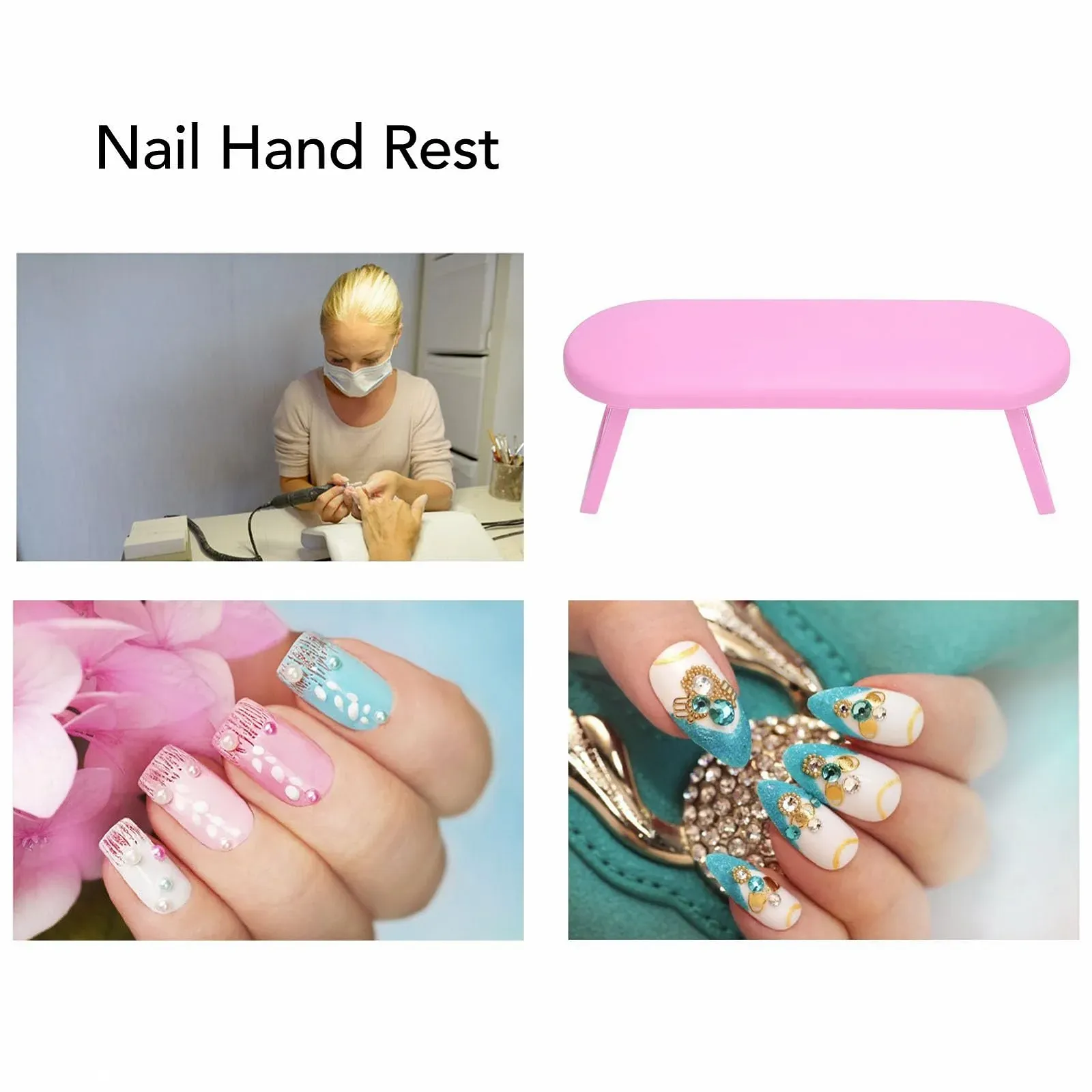 Подставка для рук маникюрная, 2 шт., пластиковая, складная, для салонов красоты, фото №5