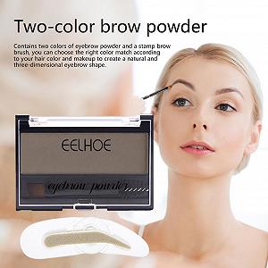 Пудра для бровей Yemyap Two Tone Dark Brown synthetic.ua - Фото 1