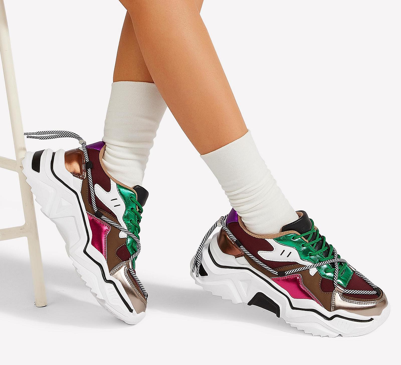 Жіночі Кросівки на платформі LUCKY STEP Різнокольорові Ретро Масивні Dad Shoes Модні Кольорові Блочні Кросівки для Повсякденного Використання та Ходьби, фото №7